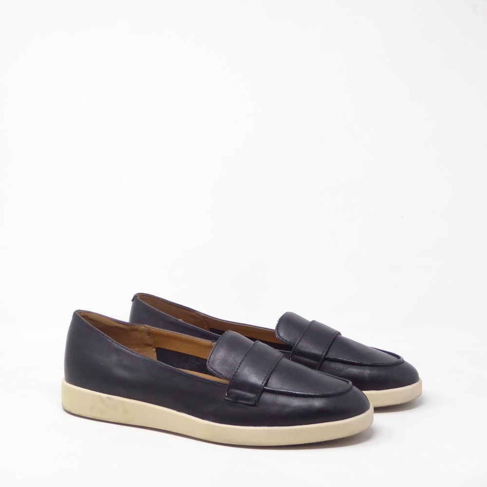 Naturalizer Womens Karis Loafers Black Leather Slip On 10M